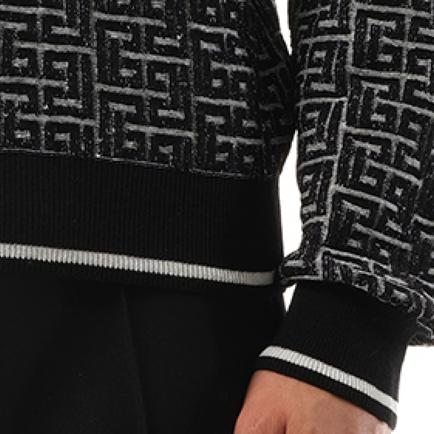 3D Monogram Vanise Knit Sweater in White/Black