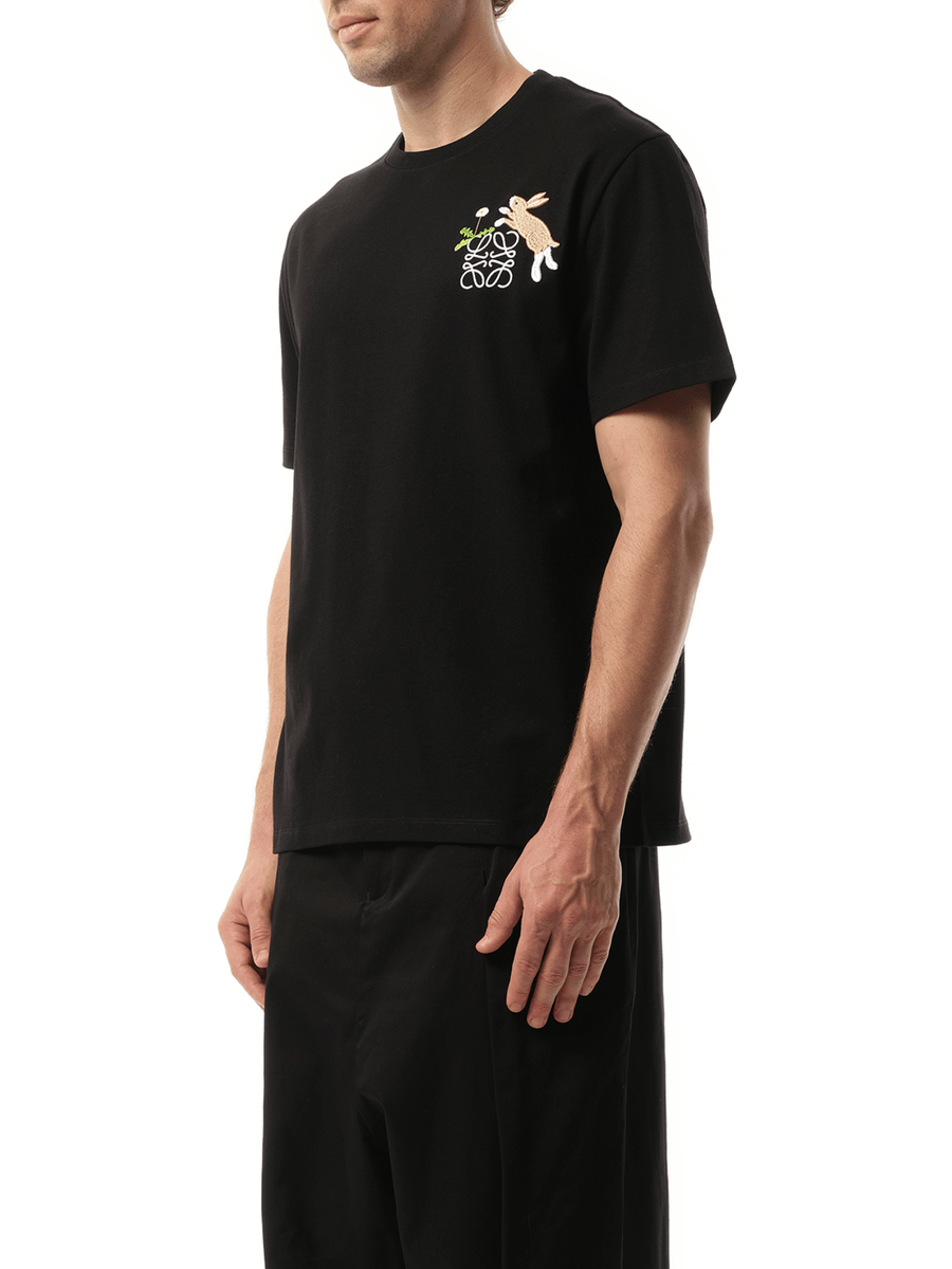 Loewe Suna Fujita Anagram Bunny T-Shirt in Black