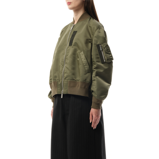 Nylon Twill Blouson in Khaki