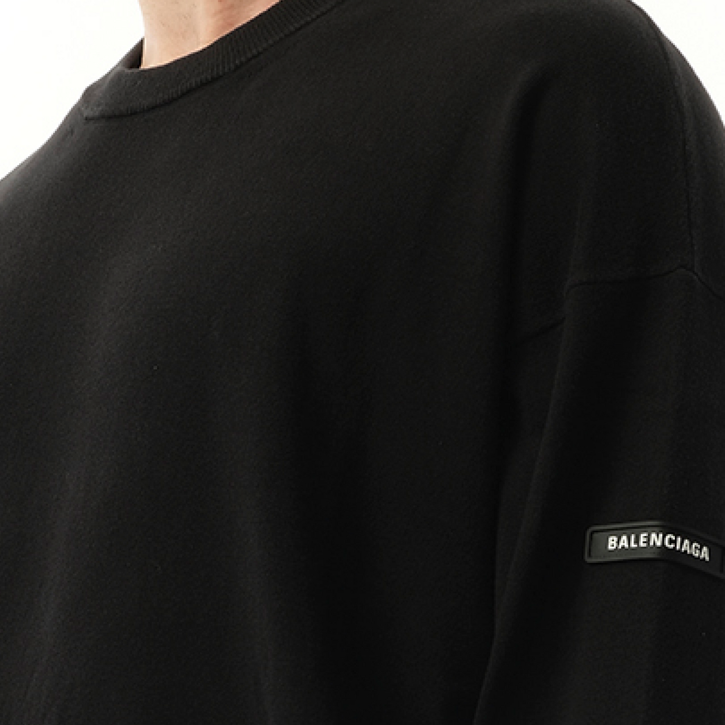 Rubber Patch Knit Sweater in Black