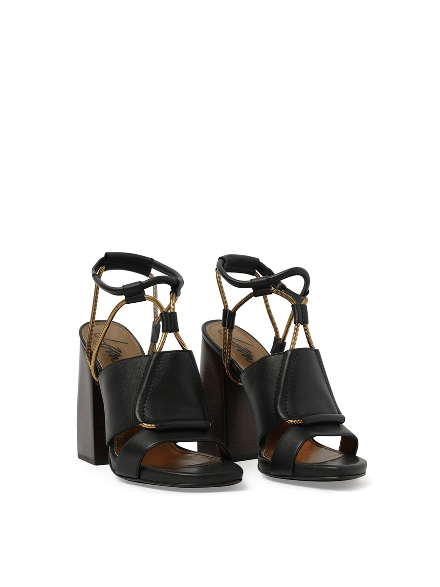 Sandal in Black Front View | LANVIN