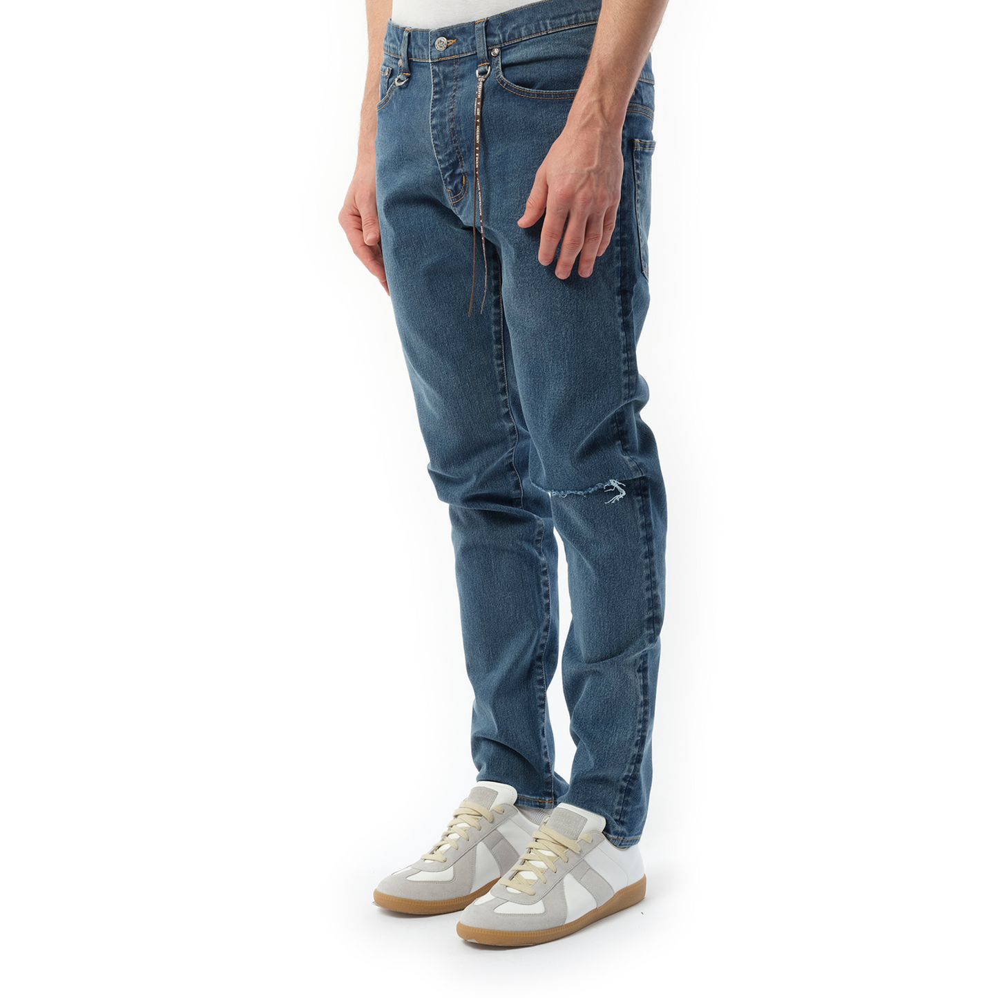 Faded Skull Slim Jeans in Indigo