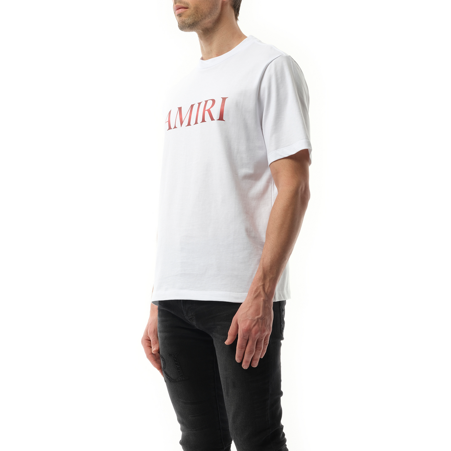 Amiri Core Gradiant T-Shirt in White/Red