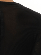 Rick Owens Rib Long Sleeve T-Shirt in Black