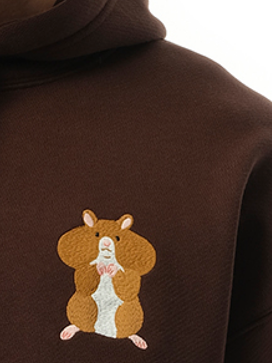 Loewe Suna Fujita Hamster Hoodie in Dark Brown