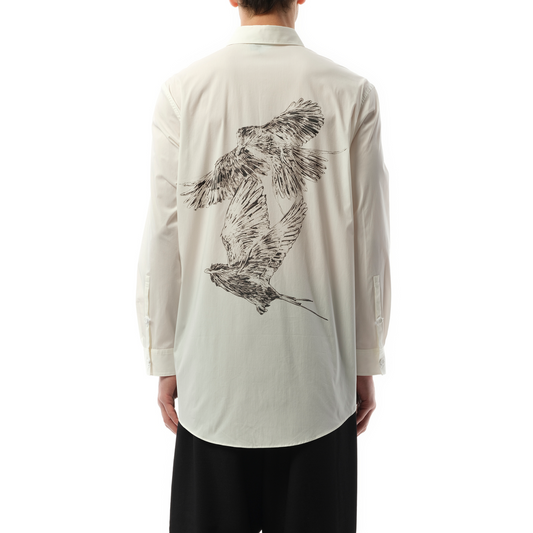 Y3 Graphic Long Sleeve Shirt in White