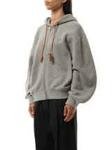Loewe Flamenco Zip Hoodie in Grey Melange