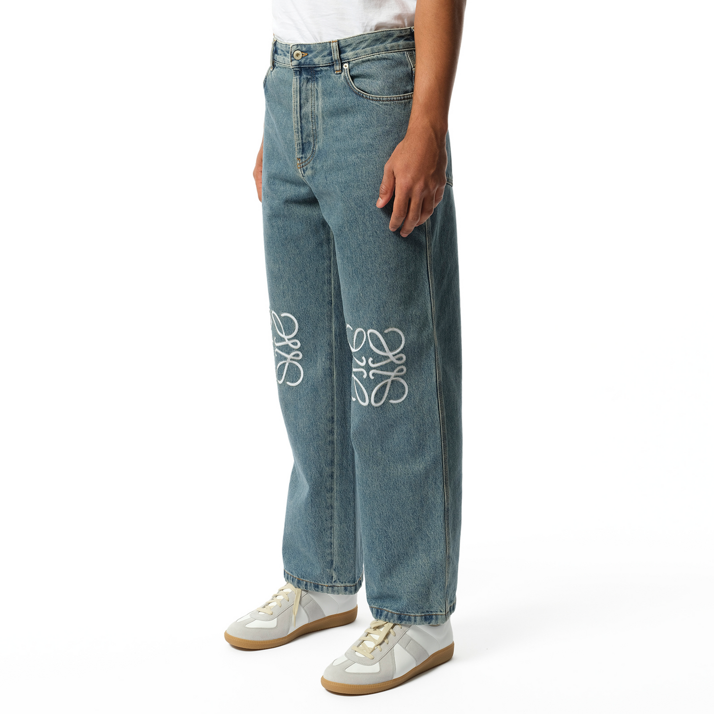 Anagram Baggy Jeans AF in Mid Blue Denim