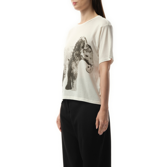 Elephant Printed T-Shirt in White