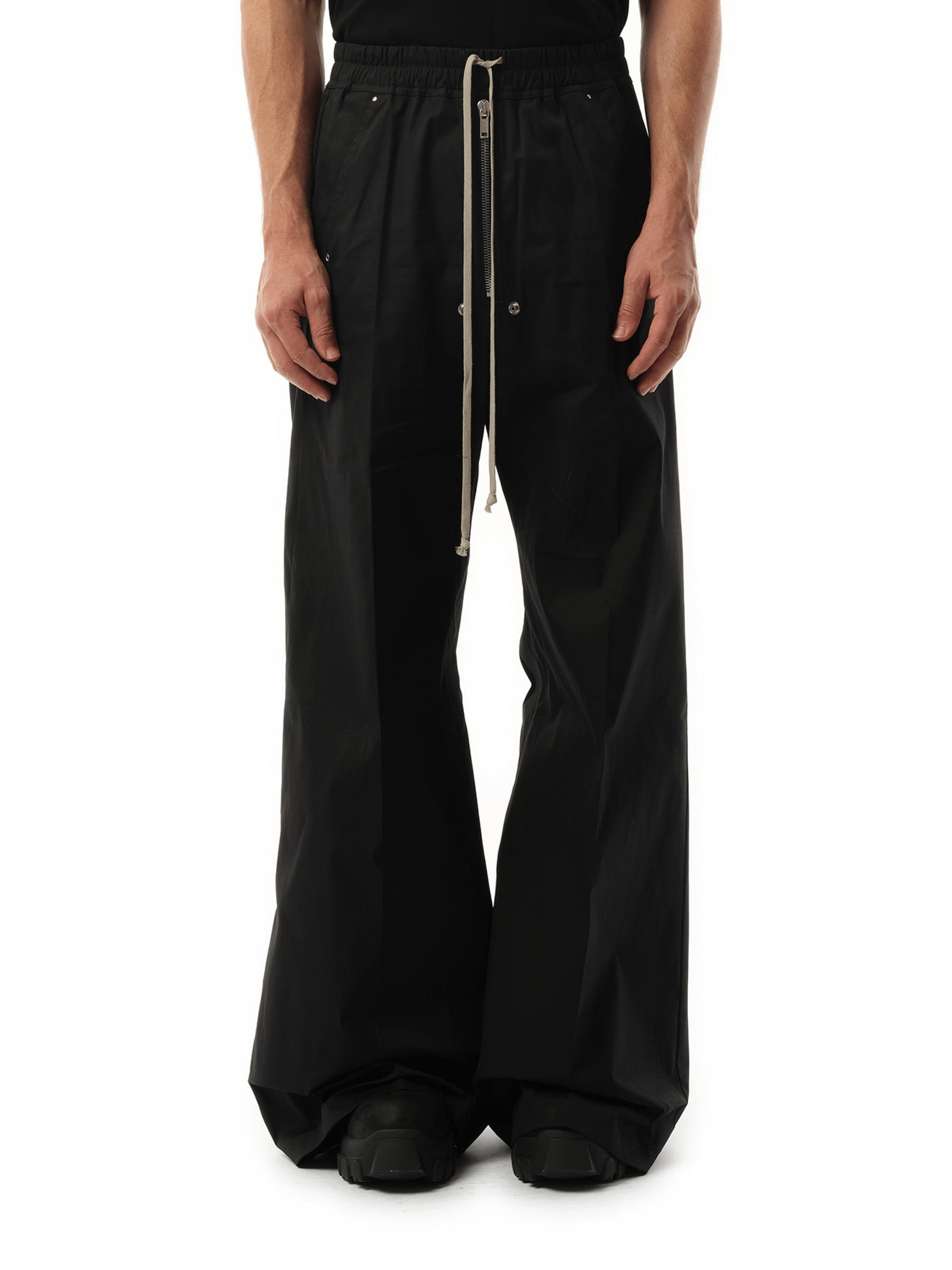 Rick Owens Heavy Cotton Wide Bela Pants in Black