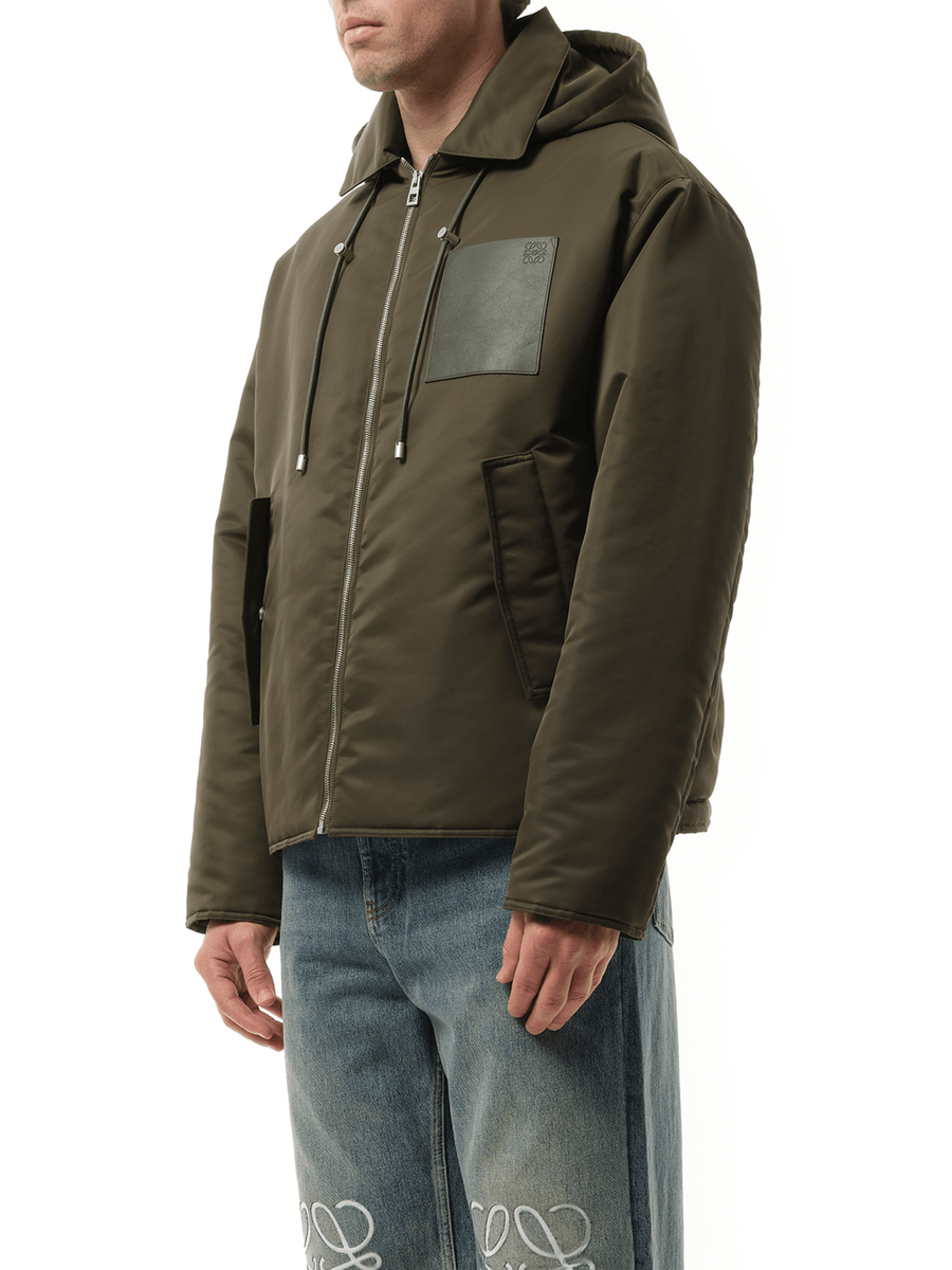Loewe Padded Hood Jacket in Khaki Green