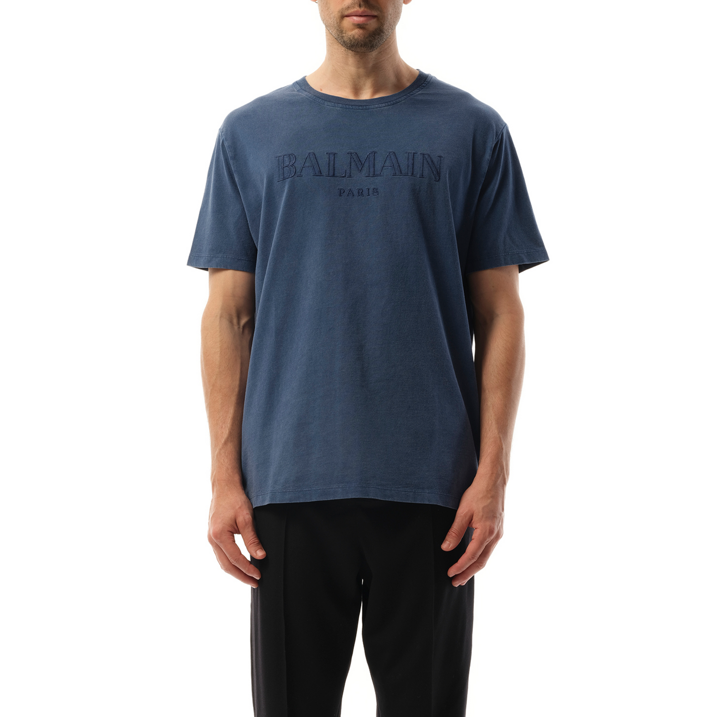 Balmain Vintage Emb T-Shirt in Blue