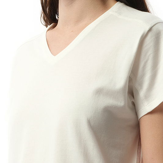 V-Neck Short Sleeve T-Shirt in White