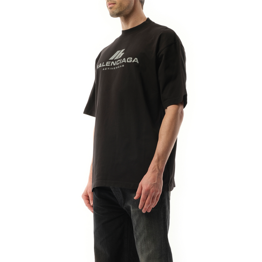 Activewear Vintage Medium Fit T-Shirt in Black