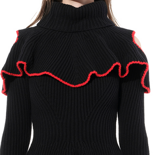 T/Neck Knitwear in Black