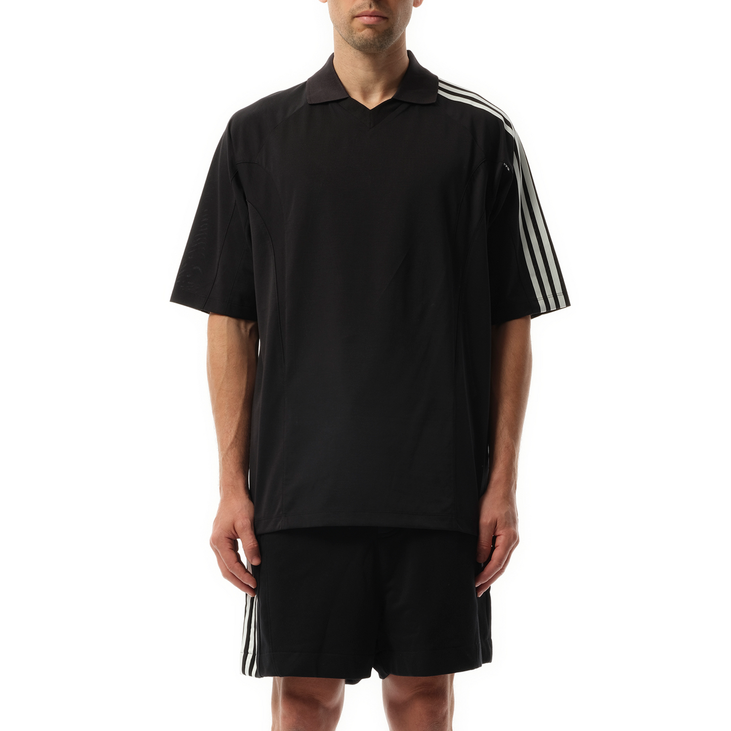 3 Stripe Football Jersey in Black