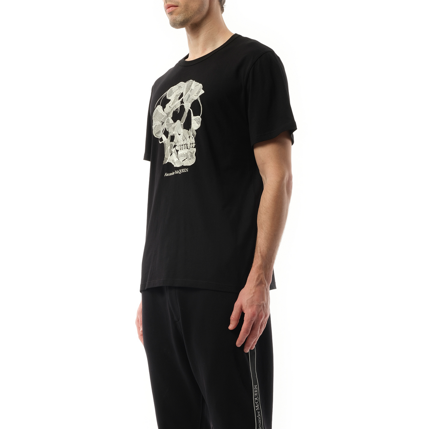 Pressed Skull Print T-Shirt in Black