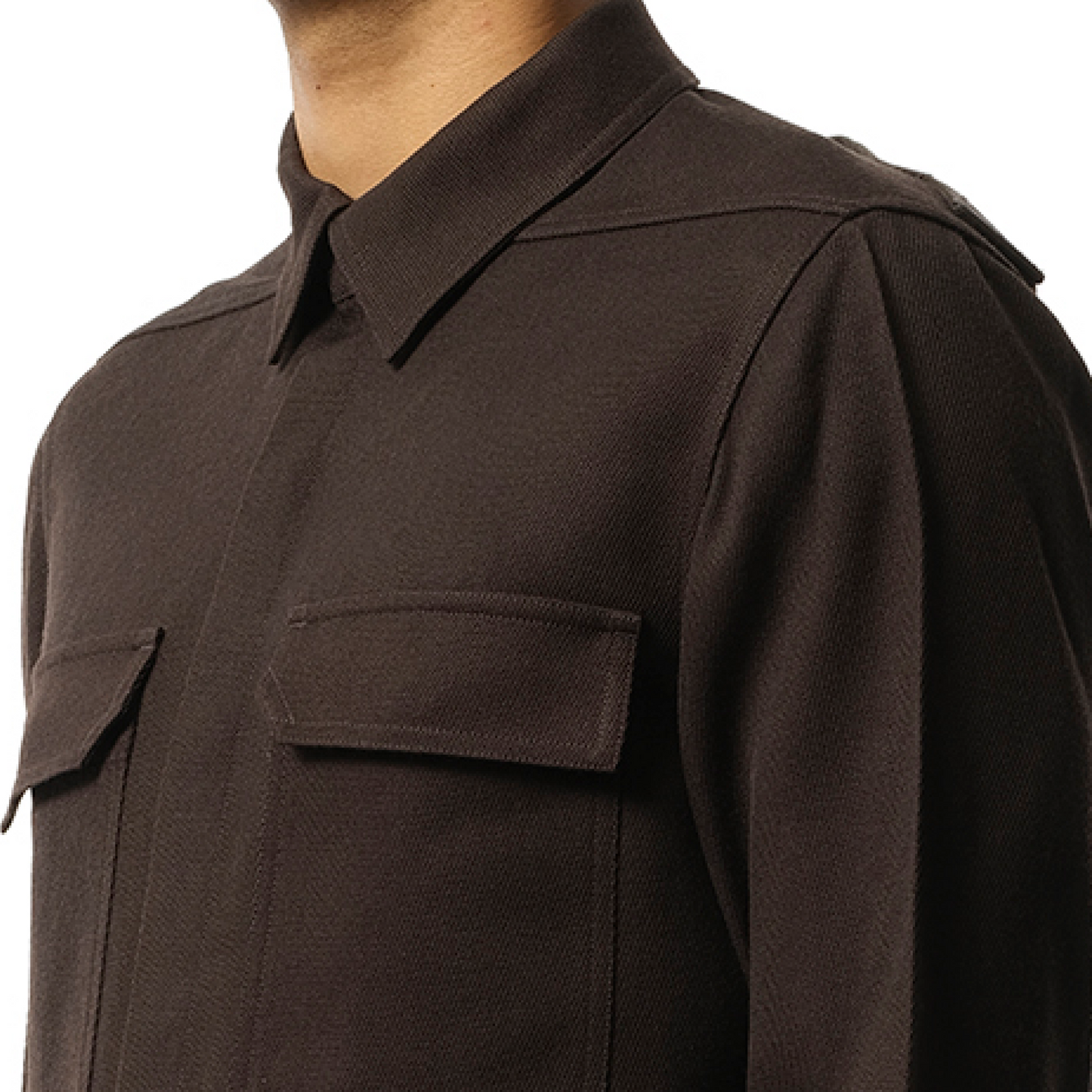 Wool Drill Outer Shirt in Dark Dust