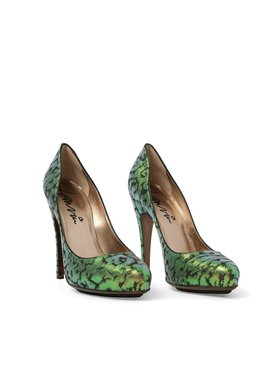 Pump Shoes in Green Front View | LANVIN