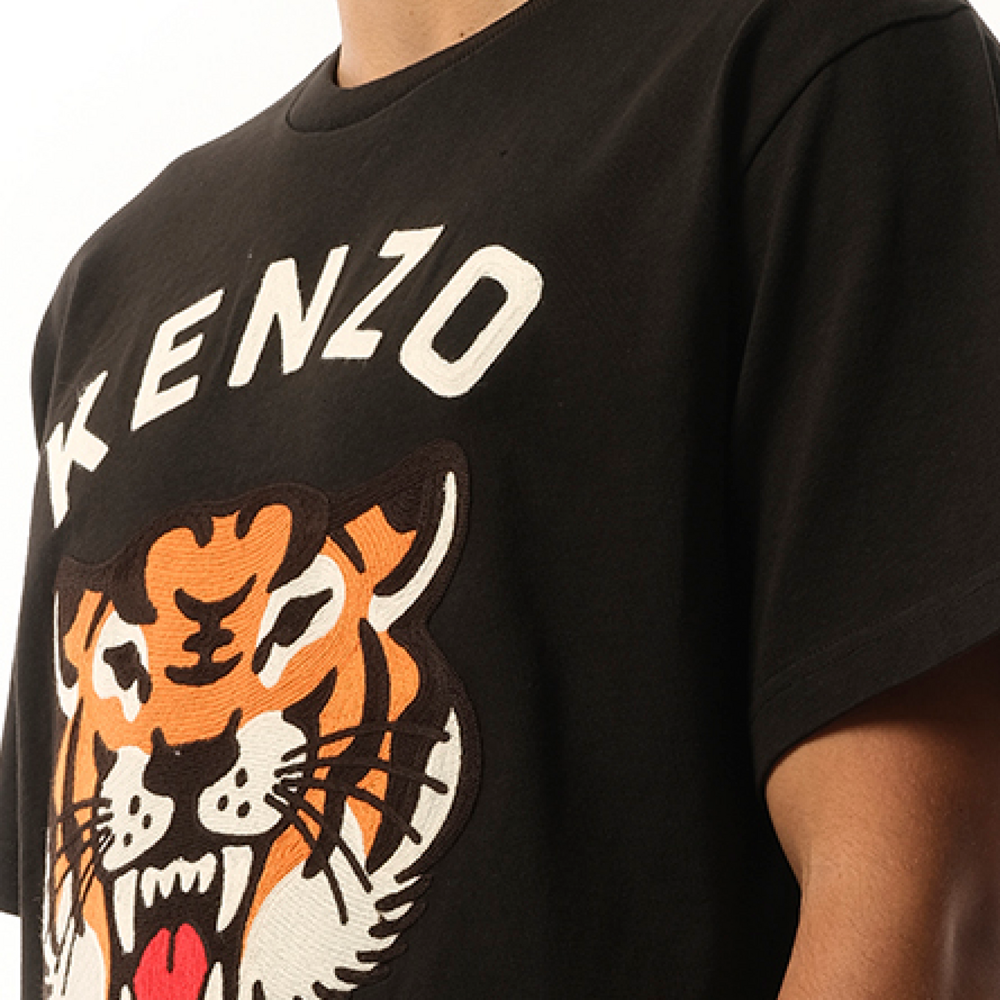 Lucky Tiger Oversize T-Shirt in Black