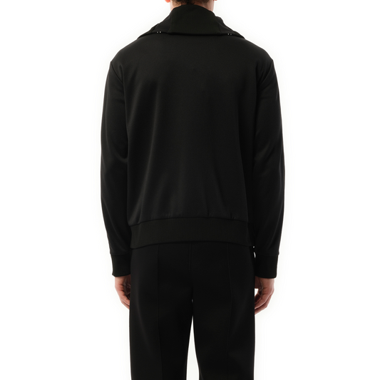 High Neck Lea Blouson in Black