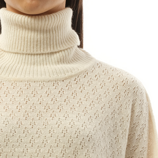 Fluffy Pointelle Sweater in Iconic Milk