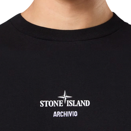 ARCHIVIO' Print T-Shirt in Black