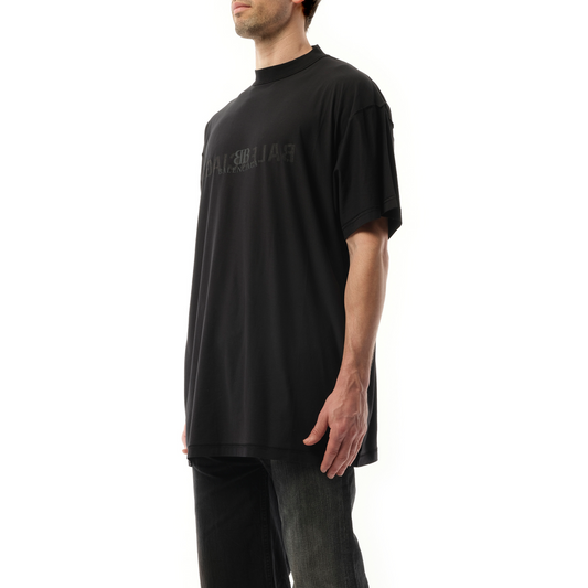 Inside Out Print T-Shirt in Faded Black