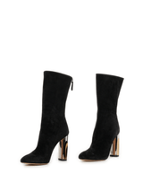Suede Boots in Black Back View | ALEXANDER MCQUEEN