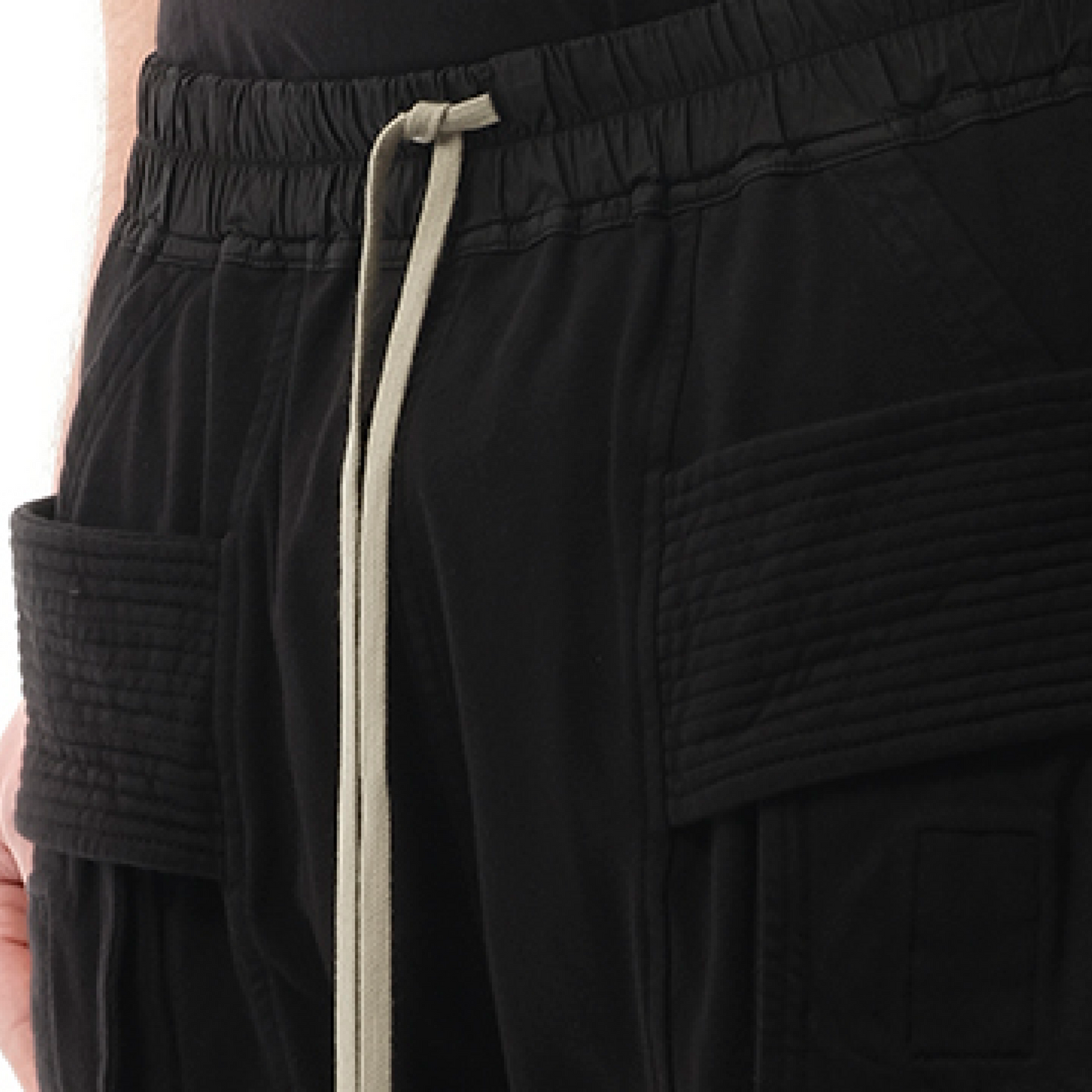 Creatch Cargo Drawstring Jersey Pants in Black