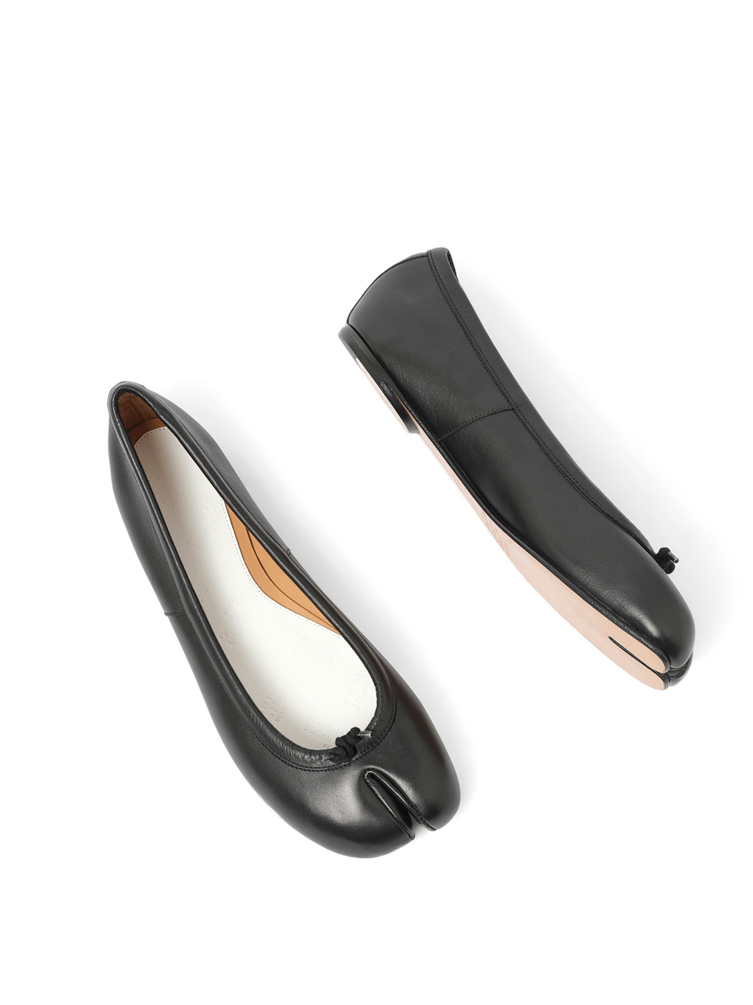 Tabi Flat Ballerina in Black Top View | MAISON MARGIELA