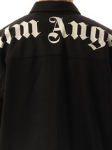 Palm Angels Classic Logo Overshirt in Black/Off White