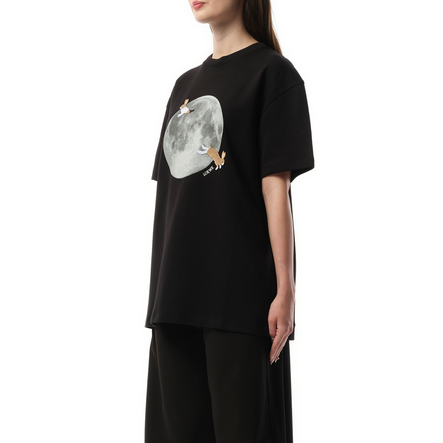 Moon Print T-Shirt in Black