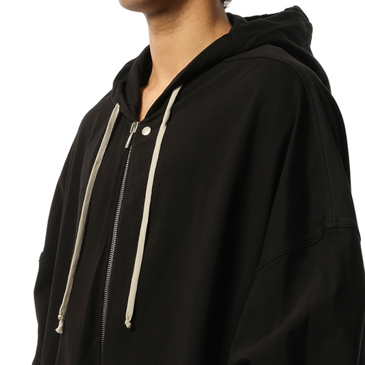 Jumbo Peter Zip Hoodie in Black