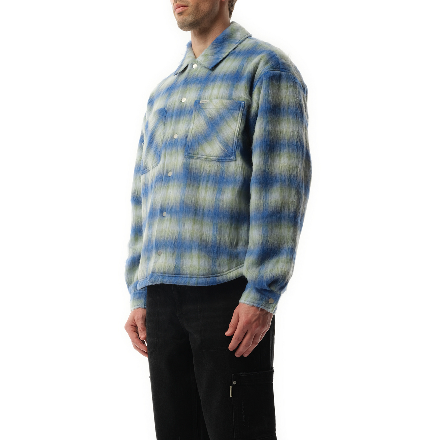 Textured Overshirt in Electric Blue