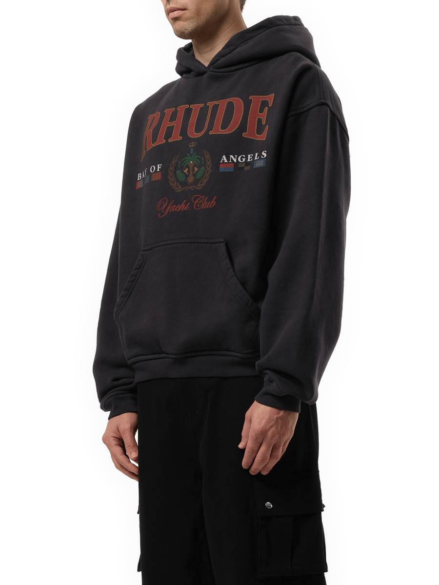 Rhude Bay of Angels Yacht Hoodie in Vintage Black