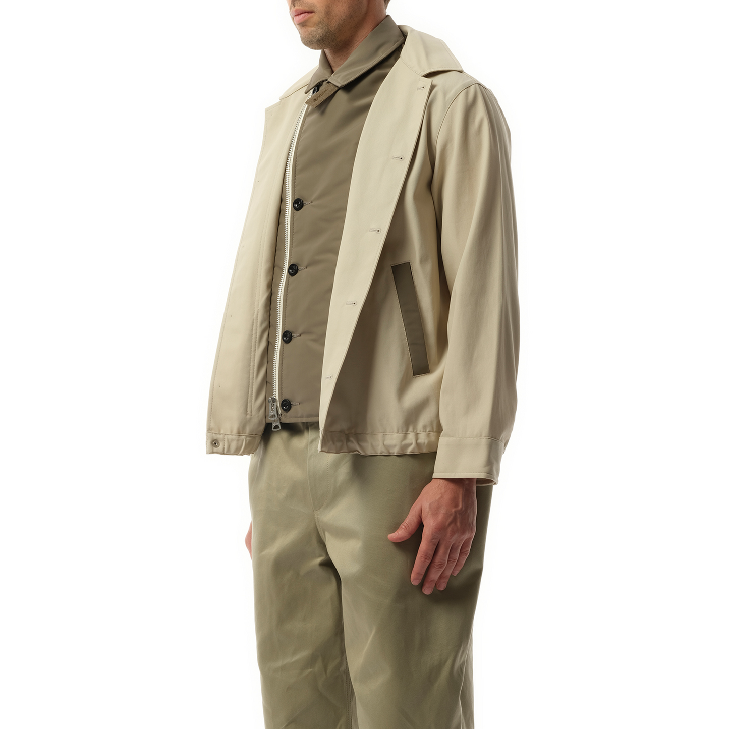 Cotton Twill Jacket in Beige