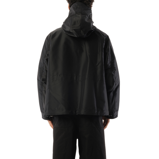 Balloon Nylon Twill x Sponge Sweat Hoodie in Black