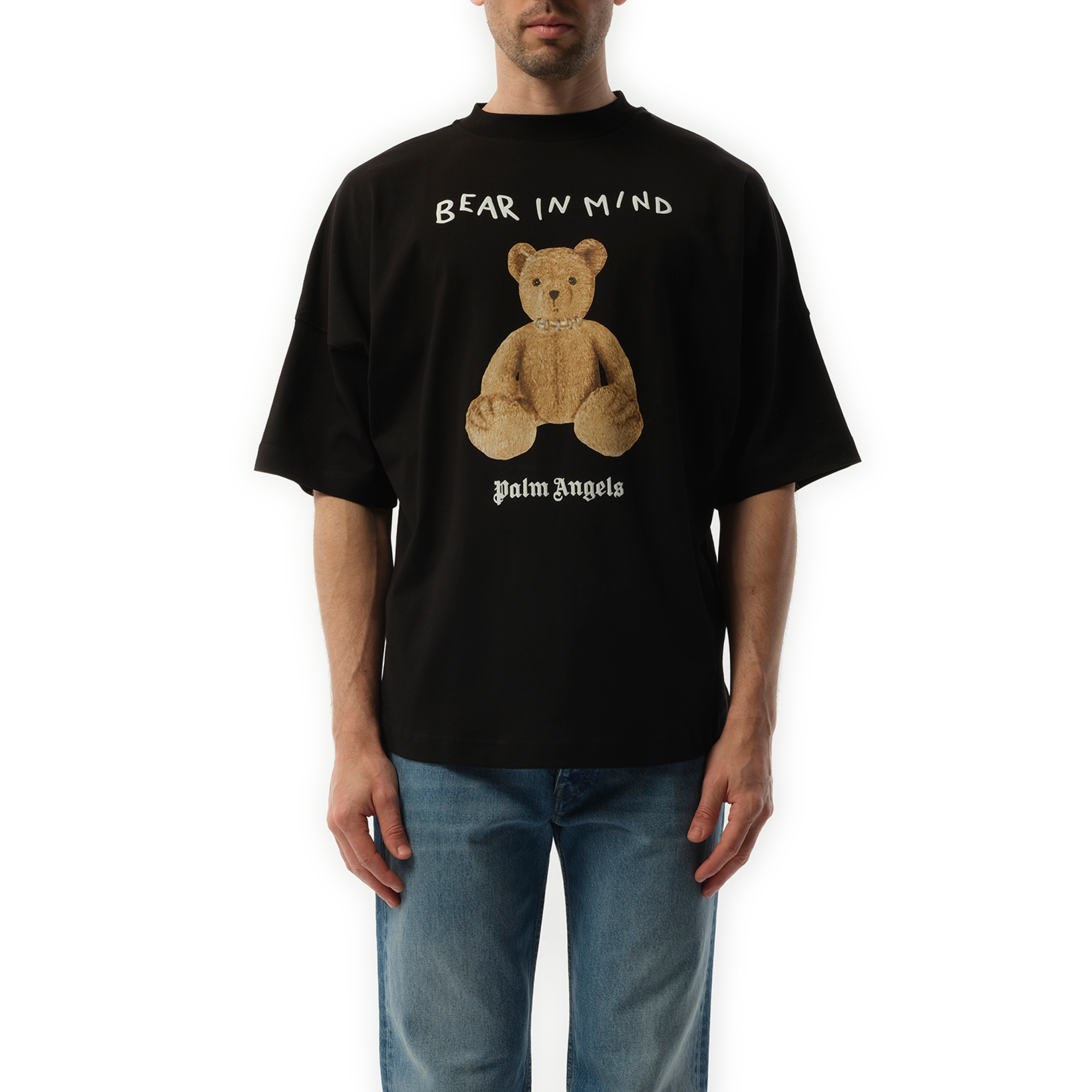 Bear in Mind Oversize T-Shirt in Black/Brown