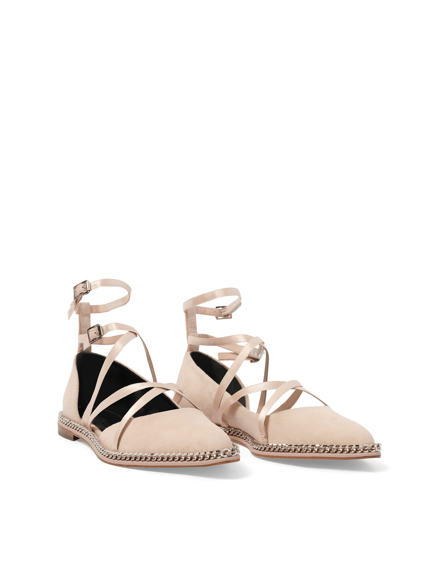 Laced Ballerina in Pink Front View | LANVIN