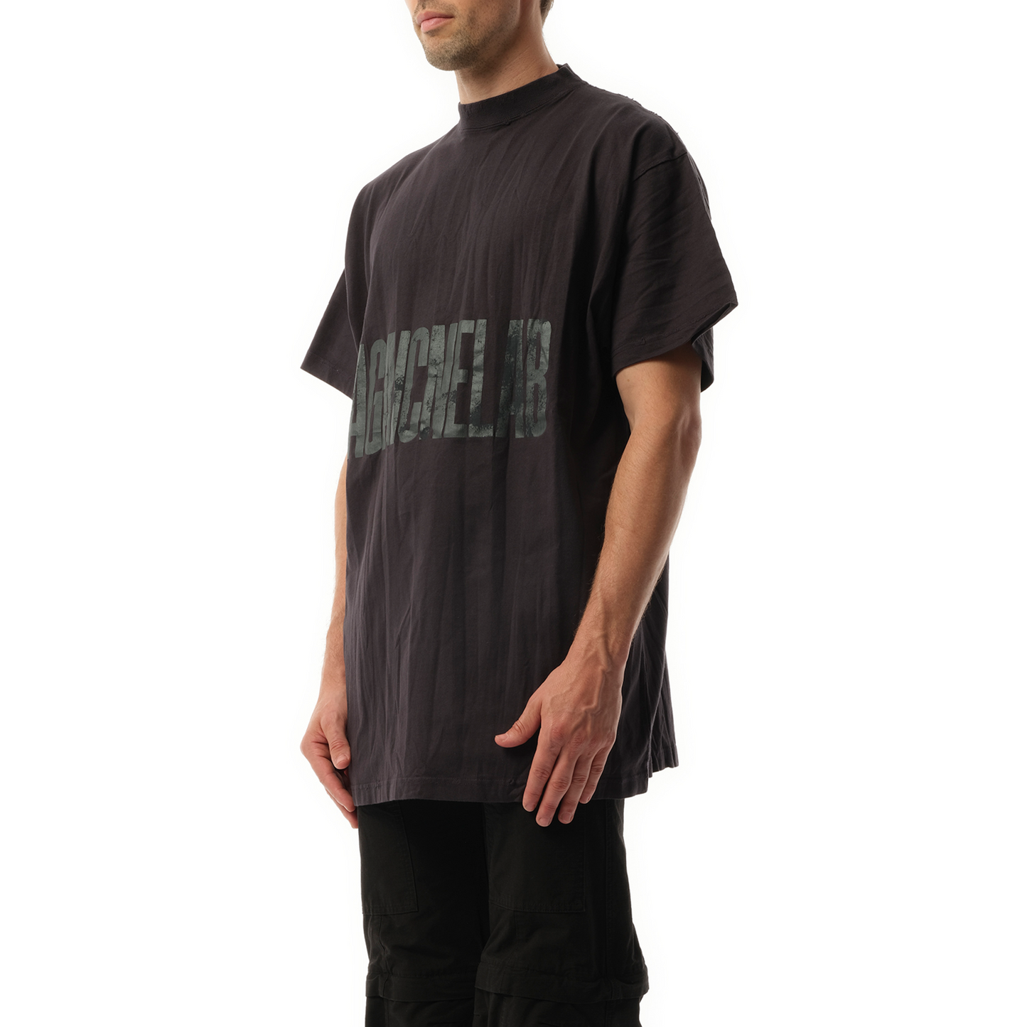 AGAICNELAB Oversized T-Shirt in Washed Black/Anthracite