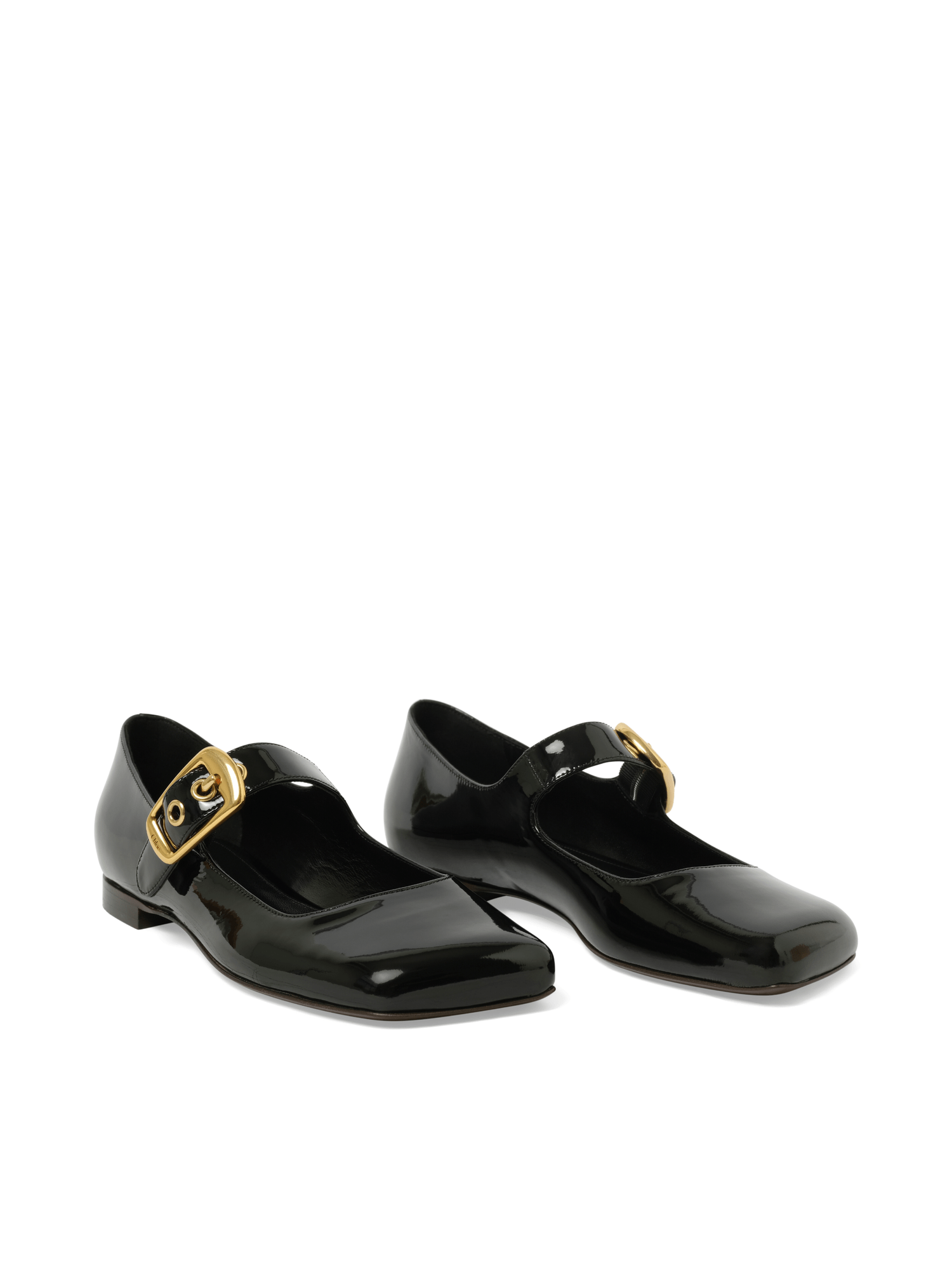 Polly Flat Sandals in Black Front View | CHLOE