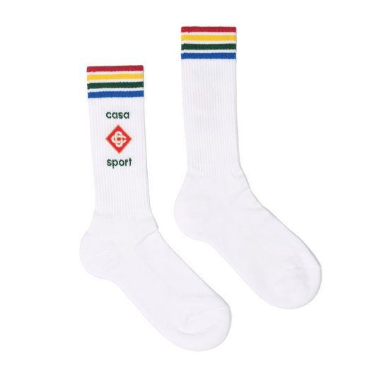 Casa Sport Rainbow Socks in White