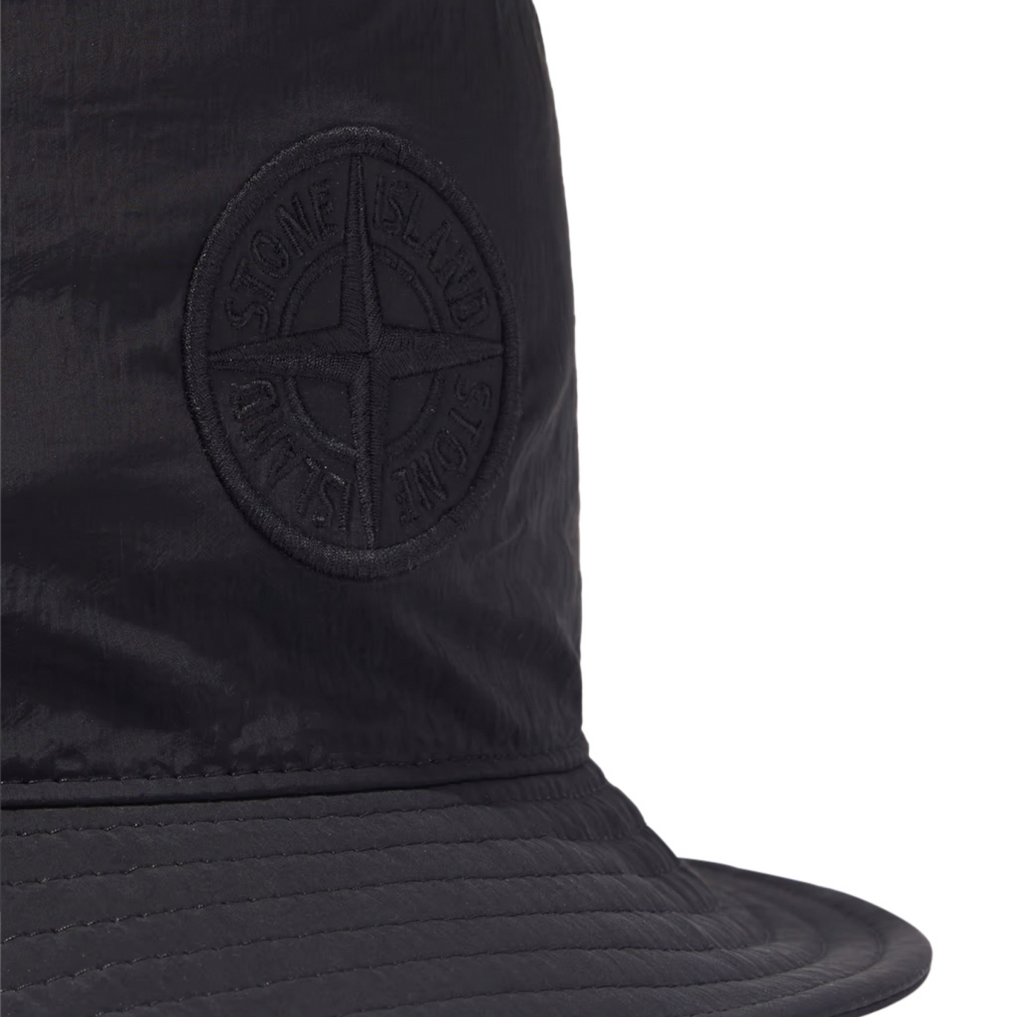 Nylon Metal Bucket Hat in Black