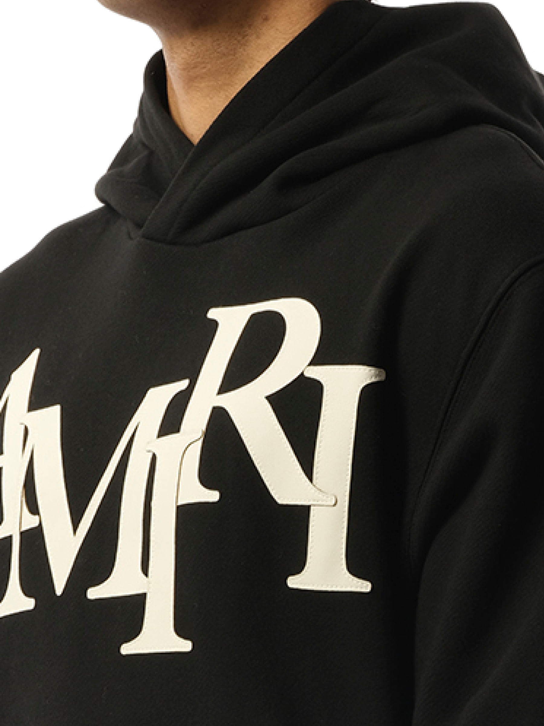 Amiri Amiri Staggered Hoodie in Black/White