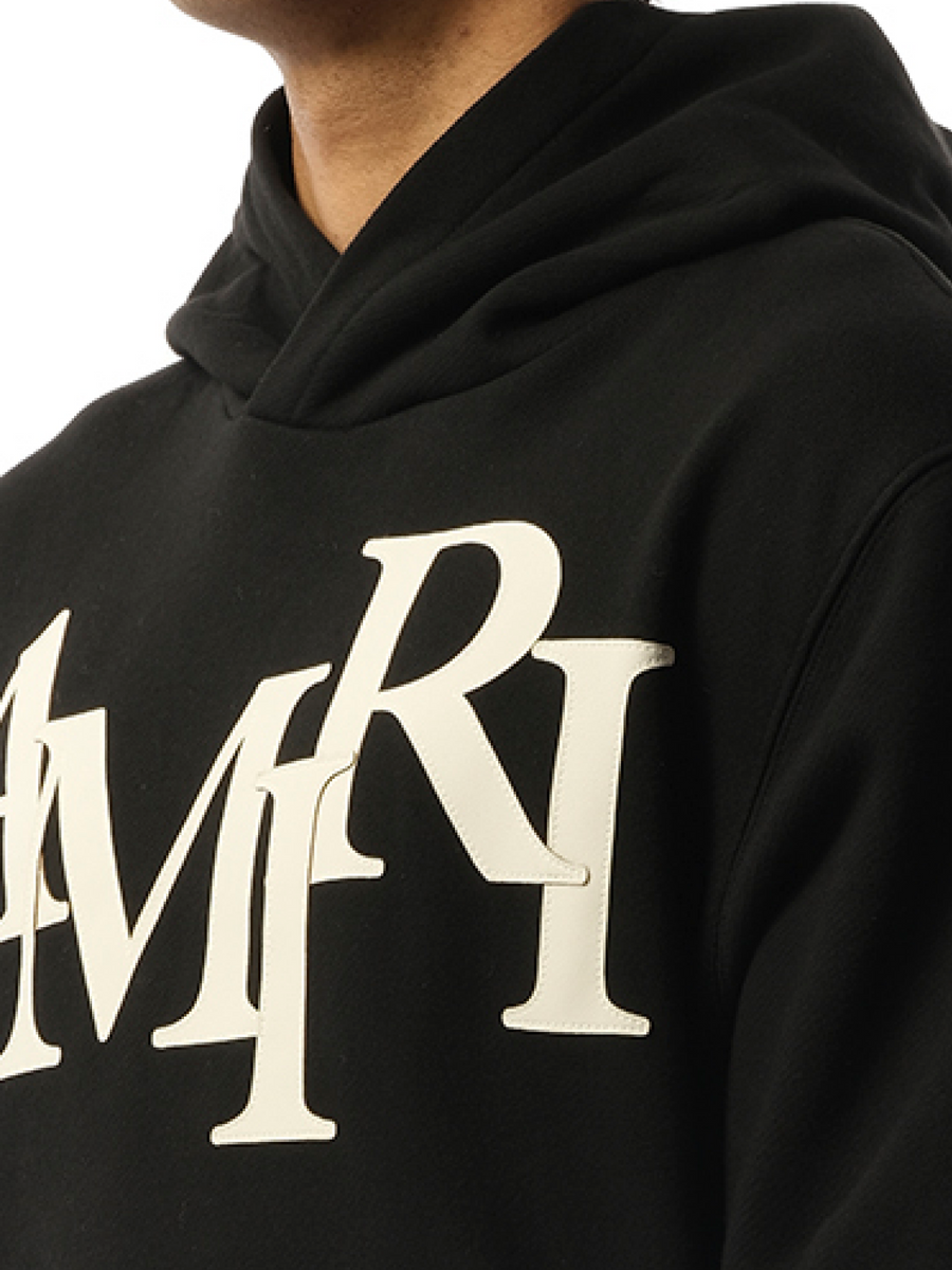 Amiri Amiri Staggered Hoodie in Black/White