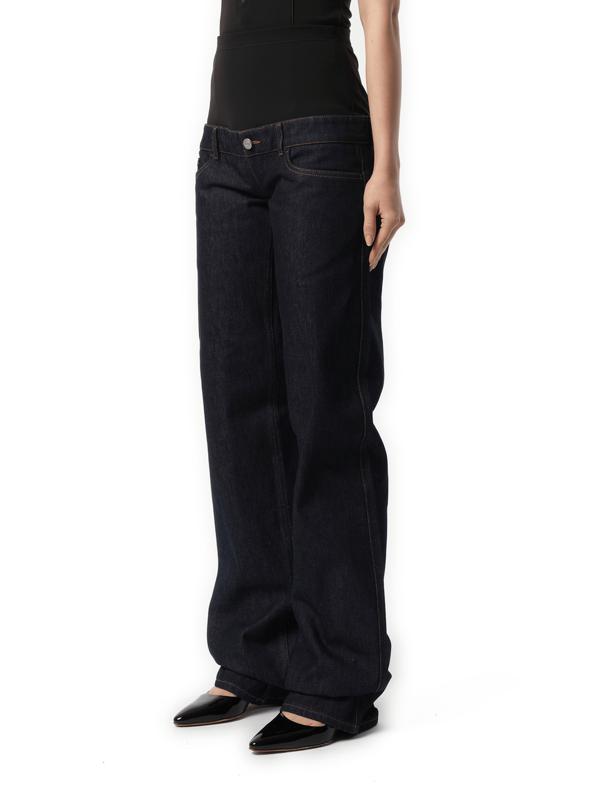 Jersey Hybrid Denim Trouser in Blue Raw