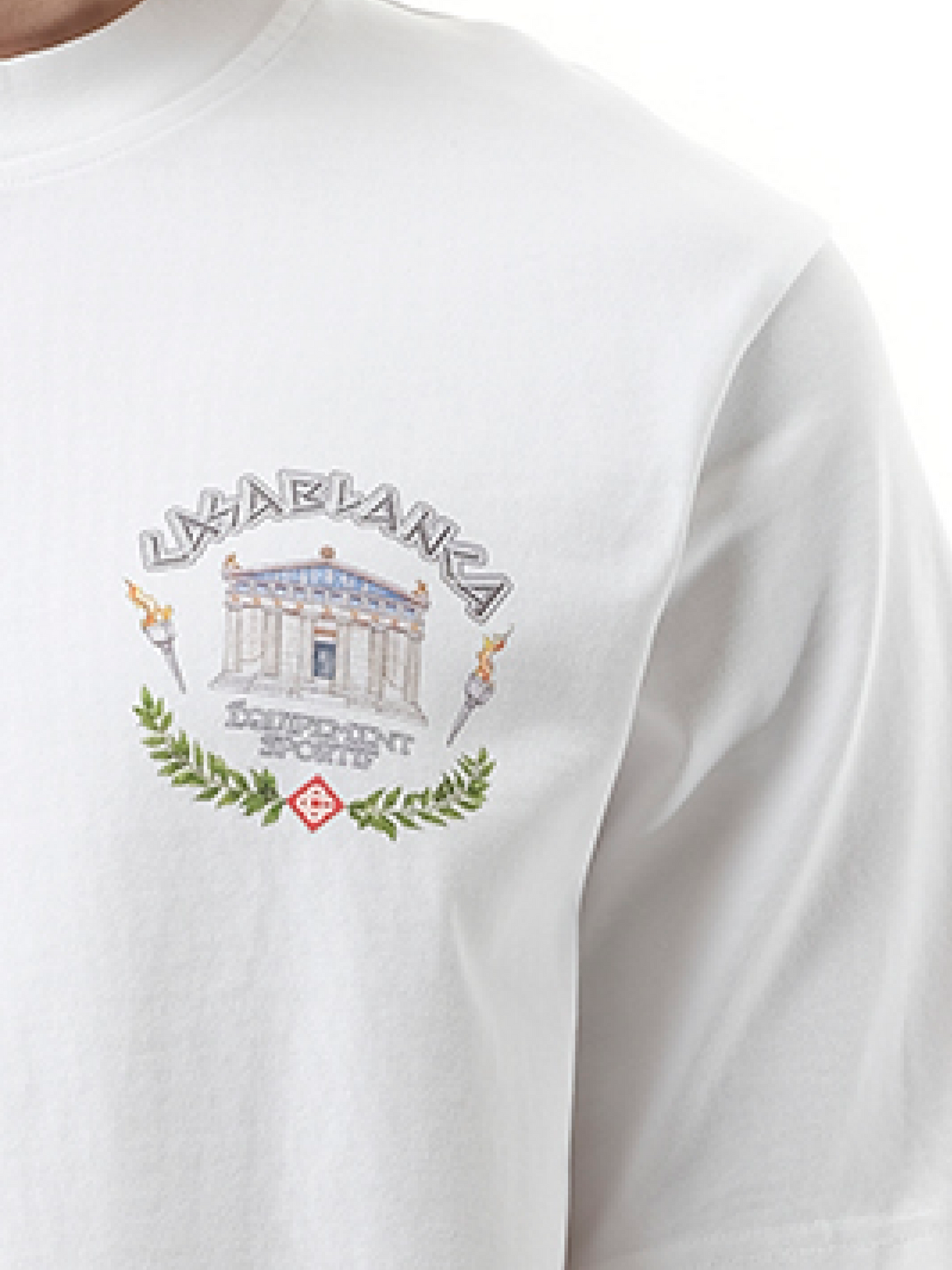 CASABLANCA White Le Temple Du Sport Printed T-Shirt | MARAIS CASABLANCA White Le Temple Du Sport Printed T-Shirt | MARAIS