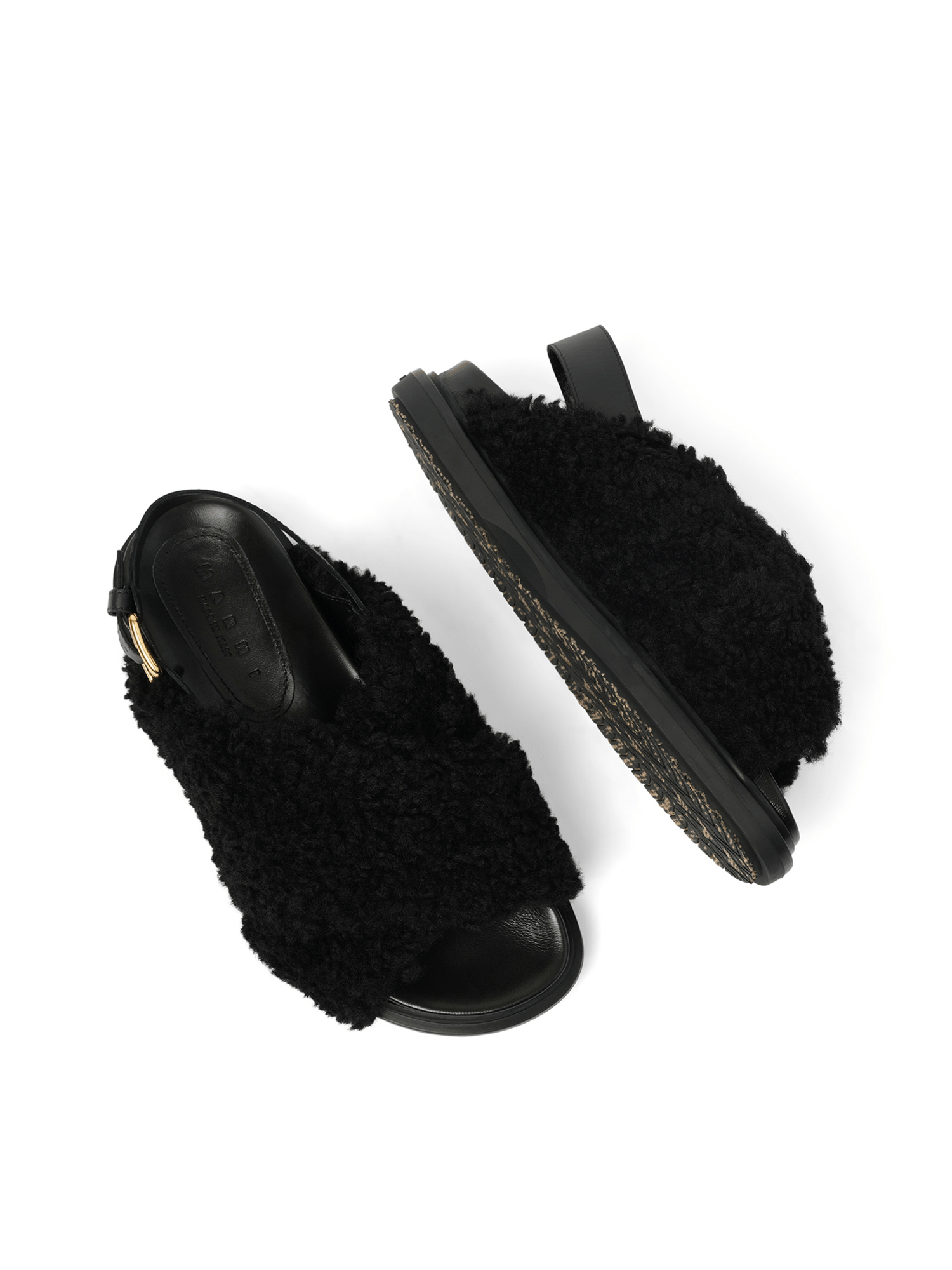 Fussbett Incrocioco Sandals in Black Top View | MARNI