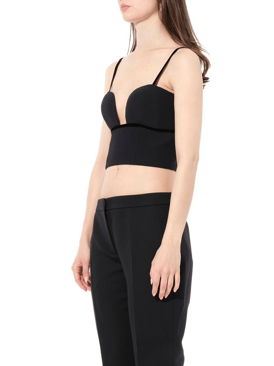 Leaf Crepe Top in Black